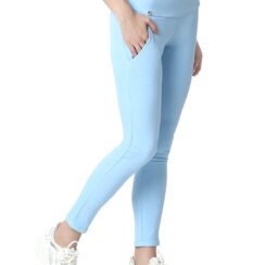 3 Butterflies!!! Skinny Fit Stretchable High Waist Ankle Length Jeggings for Women(POHEL-34_Sky Blue_34) - m